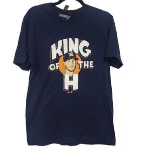 BreakingT King of the H Houston Astros Framber‎ Valdez Navy T-Shirt - Medium